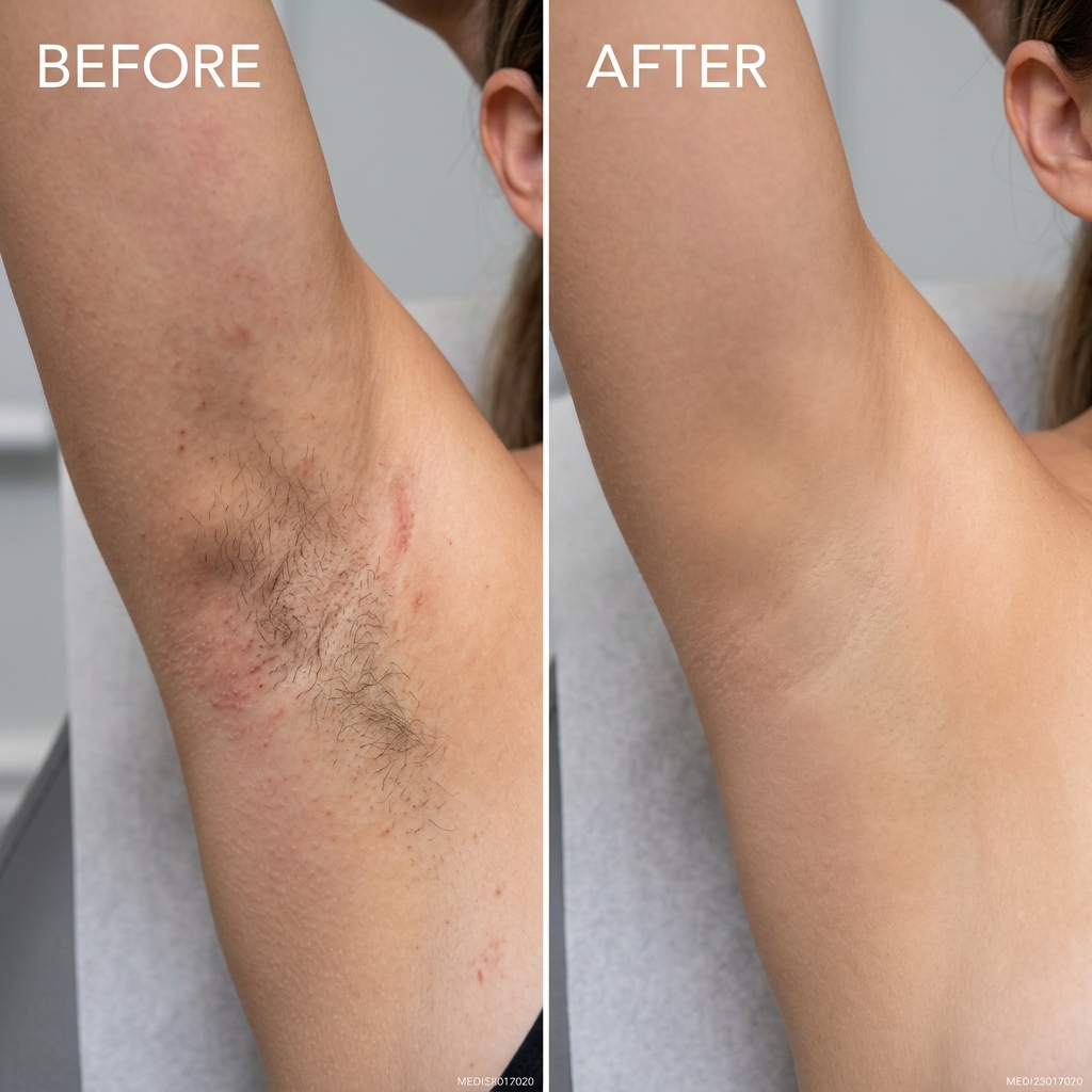 Underarm Before and After Laser Hair Removal